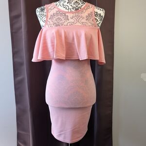 🖤 Pink Lace Overlay Dress